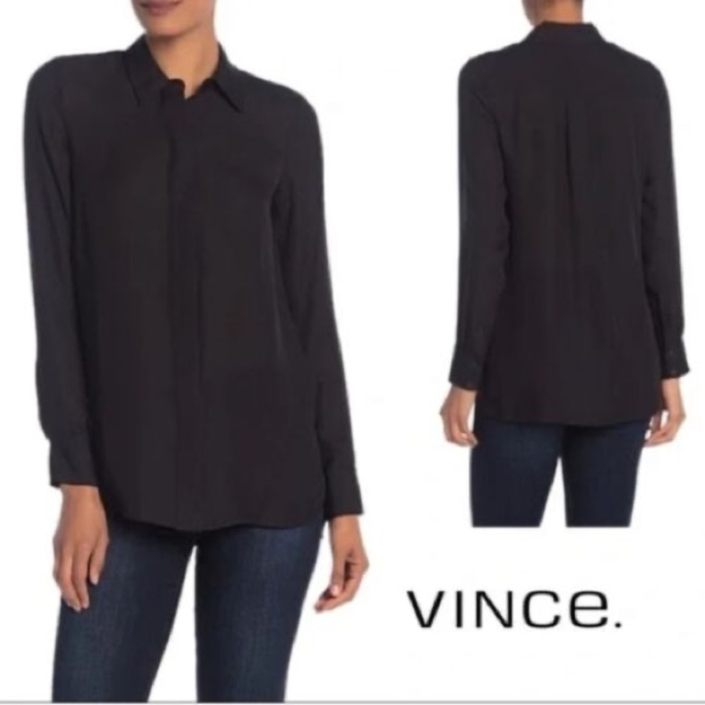 Vince Silk Button Down Blouse Size 6 NEW WITH TAGS